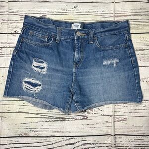 Denim Blue Women's Distressed Shorts